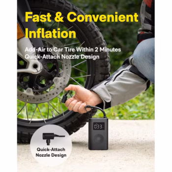 Universal Air Compressor HOTO 12VDC, Battery 2500mAh (black)