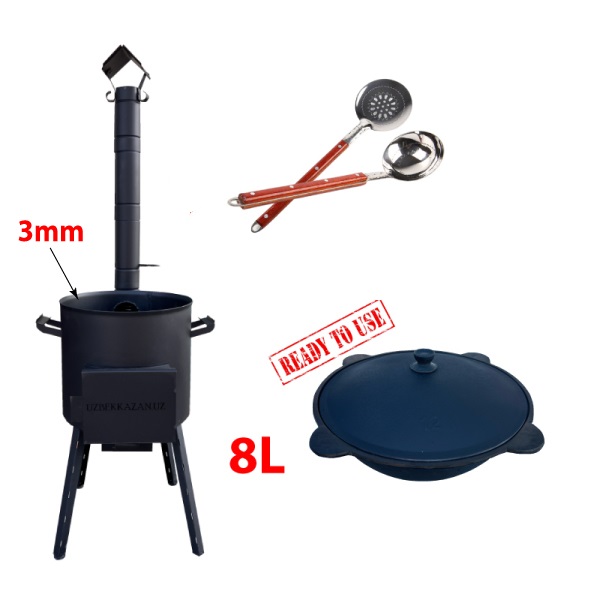 Ahi-pliit 3mm + Usbeki malmist pada 8l + shumovka 47cm + puidust 47cm